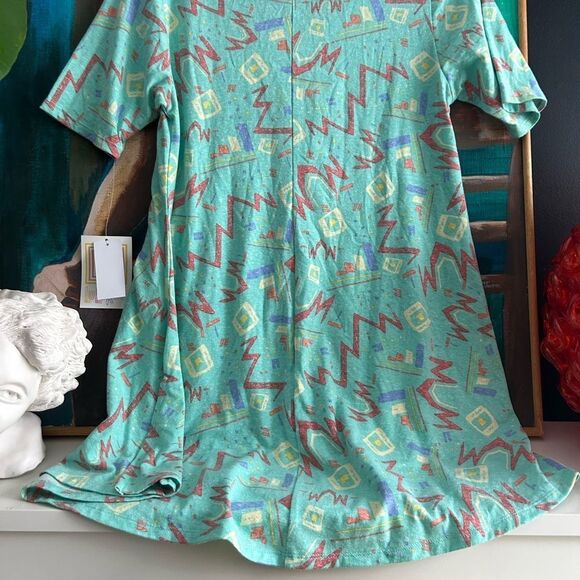 LuLaRoe Womens T-Shirt Dress Short Sleeve Knee Length XS Geometric - Picture 9 of 16